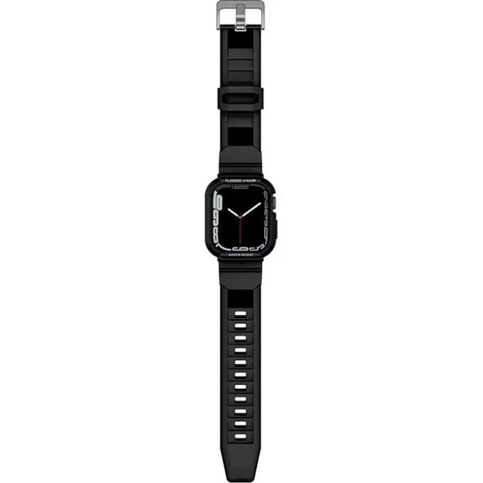Pasek Spigen Rugged Armor Pro Apple Watch 9 8 7 SE 2022 38mm 40mm 41mm Czarny