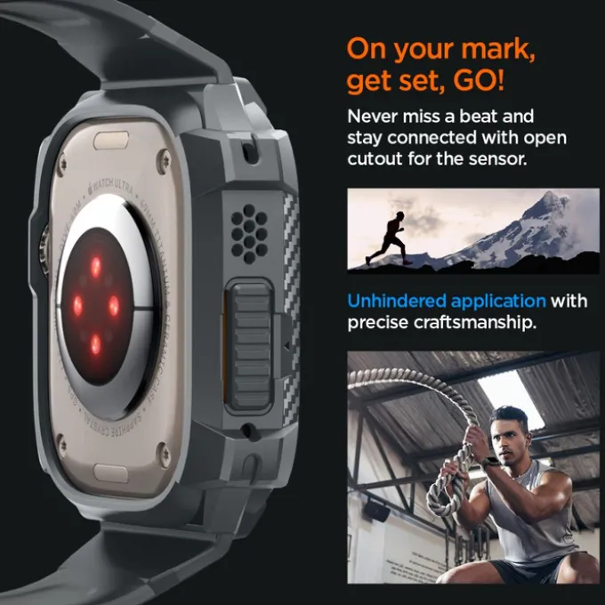 Pasek Spigen Rugged Armor ”pro” Apple Watch Ultra 1 / 2 (49 Mm) Dark Grey