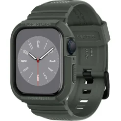 Pasek SPIGEN Rugged Armor Pro Apple Watch 9 8 7 6 5 4 SE 2022 45mm 44mm Military Green