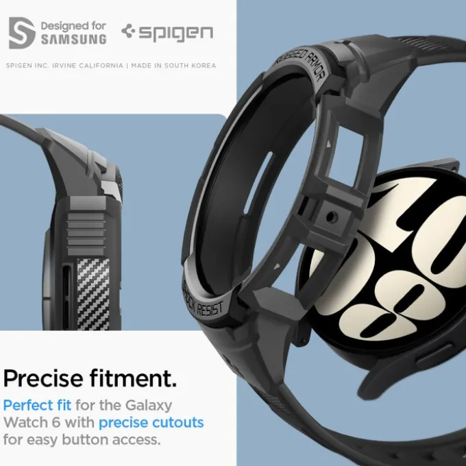 Pasek Spigen Rugged Armor ”pro” Galaxy Watch 6 (44 MM) Black Case