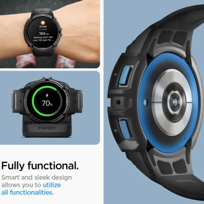 Pasek Spigen Rugged Armor ”pro” Galaxy Watch 6 (44 MM) Black Case