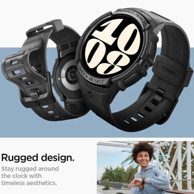 Pasek Spigen Rugged Armor ”pro” Galaxy Watch 6 (44 MM) Black Case