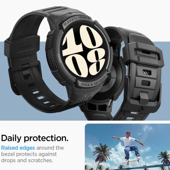 Pasek Spigen Rugged Armor ”pro” Galaxy Watch 6 (44 MM) Black Case