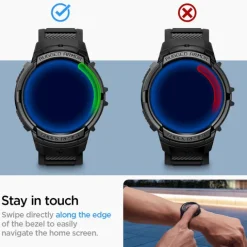 Pasek Spigen Rugged Armor ”pro” Galaxy Watch 6 (44 MM) Black Case