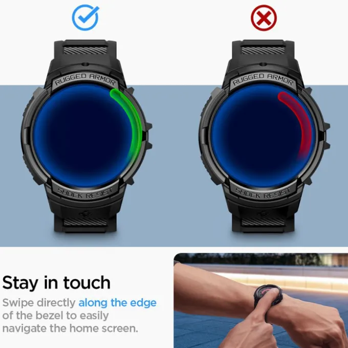 Pasek Spigen Rugged Armor ”pro” Galaxy Watch 6 (44 MM) Black Case