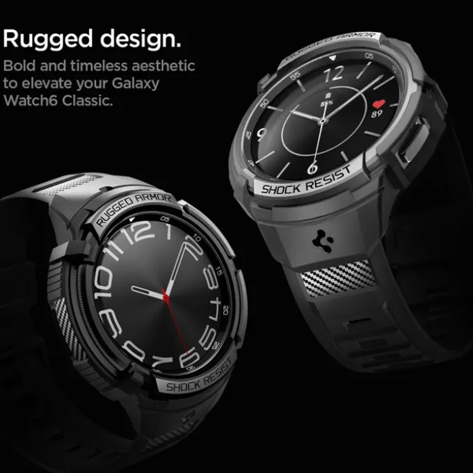 Pasek Spigen Rugged Armor ”pro” Galaxy Watch 6 Classic (47 MM) Matte Black Case