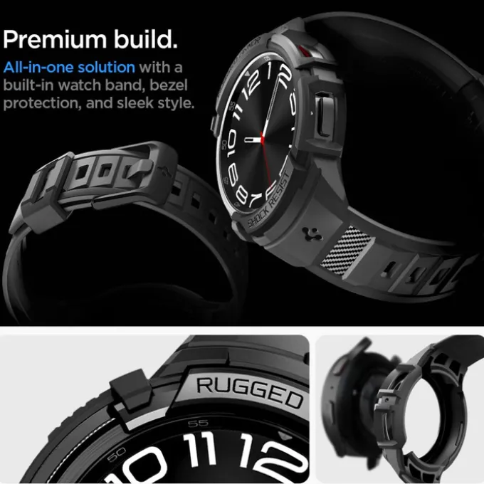 Pasek Spigen Rugged Armor ”pro” Galaxy Watch 6 Classic (47 MM) Matte Black Case