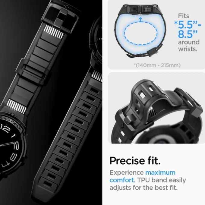 Pasek Spigen Rugged Armor ”pro” Galaxy Watch 6 Classic (47 MM) Matte Black Case