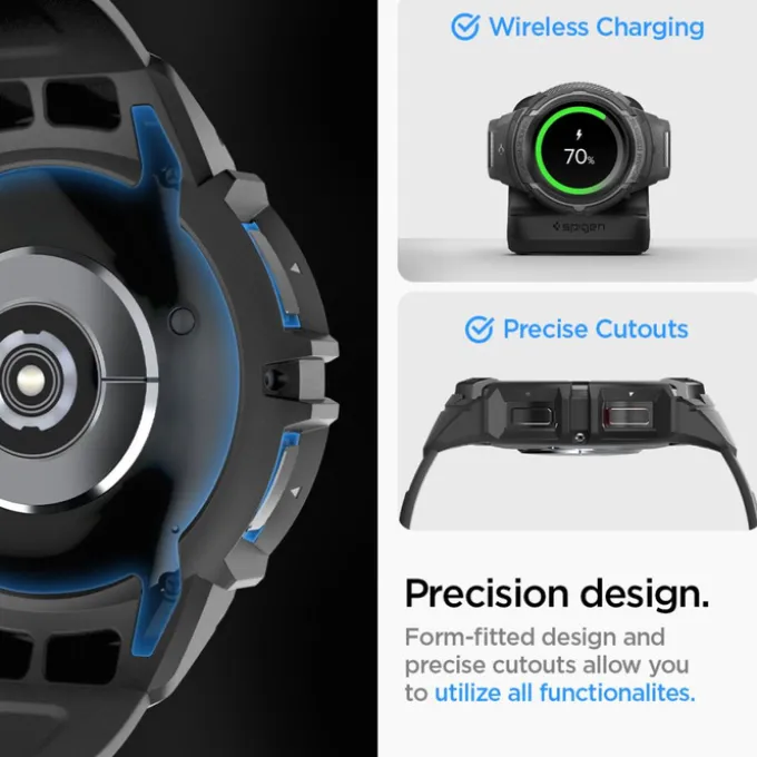Pasek Spigen Rugged Armor ”pro” Galaxy Watch 6 Classic (47 MM) Matte Black Case
