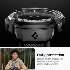 Pasek Spigen Rugged Armor ”pro” Galaxy Watch 6 Classic (47 MM) Matte Black Case