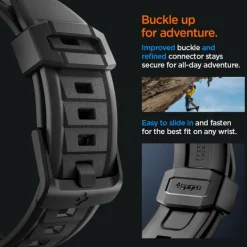 Pasek Spigen Rugged Ultra Band Apple Watch 4 / 5 / 6 / 7 / 8 / 9 / Se / Ultra 1 / 2 (42 / 44 / 45 / 49 Mm) Matte Black