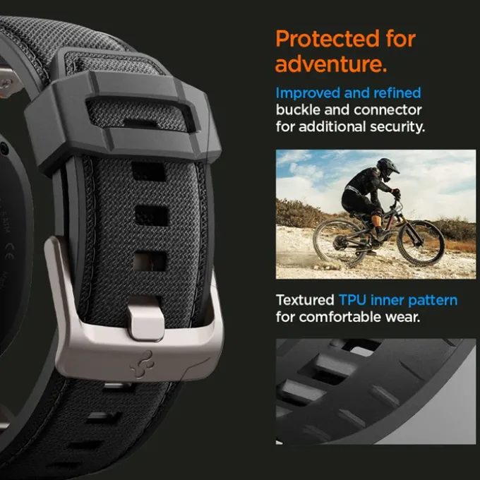 PASEK SPIGEN SAMSUNG GALAXY WATCH 8 46mm 44mm 40mm DURAPRO ARMOR CZARNY