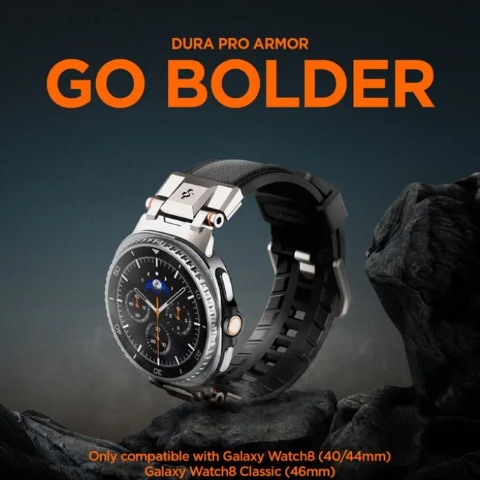 PASEK SPIGEN SAMSUNG GALAXY WATCH 8 46mm 44mm 40mm DURAPRO ARMOR CZARNY
