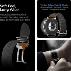 PASEK SPIGEN SAMSUNG GALAXY WATCH 8 / CLASSIC (40 / 44 / 46 MM) ENZO BLACK
