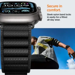 PASEK SPIGEN WBF1 BAND APPLE WATCH 6 / 7 / 8 / 9 / 10 / SE / ULTRA 1 / 2 (44 / 45 / 46 / 49 MM) BLACK