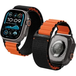 PASEK SPIGEN WBF1 BAND APPLE WATCH 6 / 7 / 8 / 9 / 10 / SE / ULTRA 1 / 2 (44 / 45 / 46 / 49 MM) BLACK/ORANGE