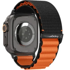 PASEK SPIGEN WBF1 BAND APPLE WATCH 6 / 7 / 8 / 9 / 10 / SE / ULTRA 1 / 2 (44 / 45 / 46 / 49 MM) BLACK/ORANGE