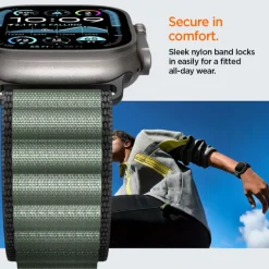 PASEK SPIGEN WBF1 BAND APPLE WATCH 6 / 7 / 8 / 9 / 10 / SE / ULTRA 1 / 2 (44 / 45 / 46 / 49 MM) BLACK/GREEN