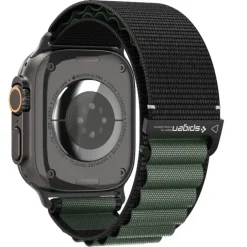 PASEK SPIGEN WBF1 BAND APPLE WATCH 6 / 7 / 8 / 9 / 10 / SE / ULTRA 1 / 2 (44 / 45 / 46 / 49 MM) BLACK/GREEN