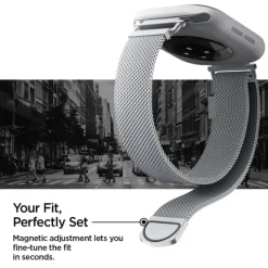 PASEK SPIGEN WBM4 BAND APPLE WATCH 8 / 9 / 10 / 11 / SE (40 / 41 / 42 MM) SILVER