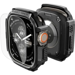 PASEK Z ETUI SPIGEN APPLE WATCH ULTRA 1 / 2 / 3 (49 MM) RUGGED ARMOR & TEMPERED GLASS MATTE BLACK