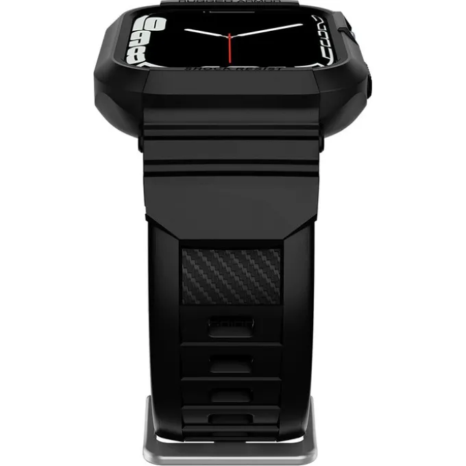 Pasek z Etui SPIGEN Rugged Armor Pro Apple Watch Ultra 9 8 7 SE 2022 42mm 44mm 45mm 49mm Czarny