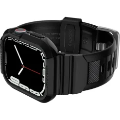 Pasek z Etui SPIGEN Rugged Armor Pro Apple Watch Ultra 9 8 7 SE 2022 42mm 44mm 45mm 49mm Czarny