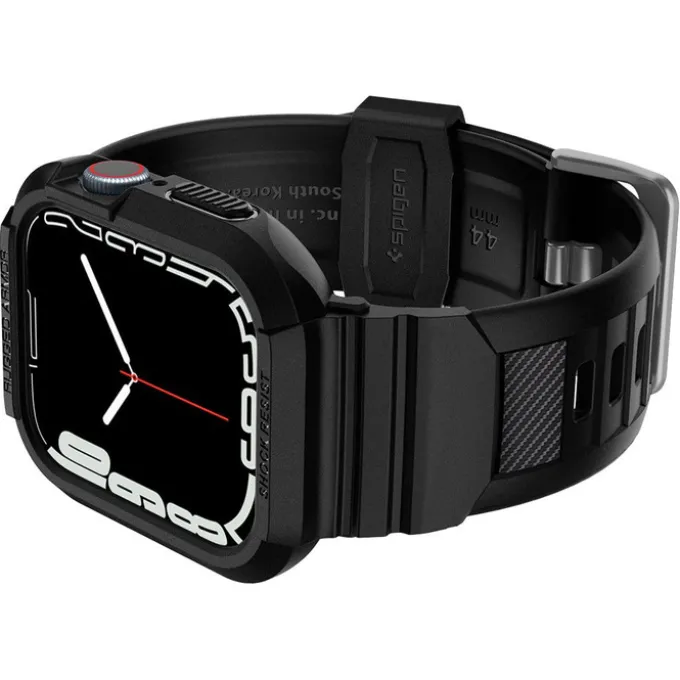 Pasek z Etui SPIGEN Rugged Armor Pro Apple Watch Ultra 9 8 7 SE 2022 42mm 44mm 45mm 49mm Czarny
