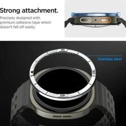 PIERŚCIEŃ ETUI SAMSUNG GALAXY WATCH 8 44 MM SPIGEN BEZEL TUNE PILOT SREBRNY