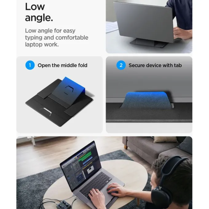 PODSTAWKA SPIGEN LD201-S8 SLIMFOLD LAPTOP & TABLET STAND SPACE GREY