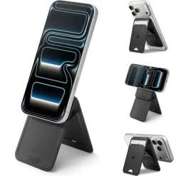 PORTFEL MAGSAFE SPIGEN S314-3 SLIM FOLD UNIWERSALNY CARD HOLDER CZARNY