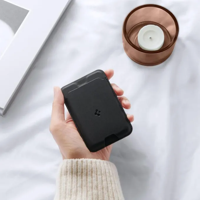 PORTFEL MAGSAFE SPIGEN VALENTINUS UNIWERSALNY CARD HOLDER CZARNY