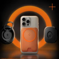 PORTFEL MAGSAFE SPIGEN VALENTINUS MAGFIT+ UNIWERSALNY METALLIC ORANGE