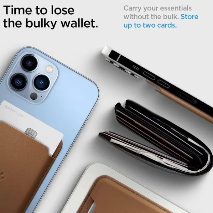 PORTFEL MAGSAFE SPIGEN VALENTINUS UNIWERSALNY CARD HOLDER BRĄZOWY