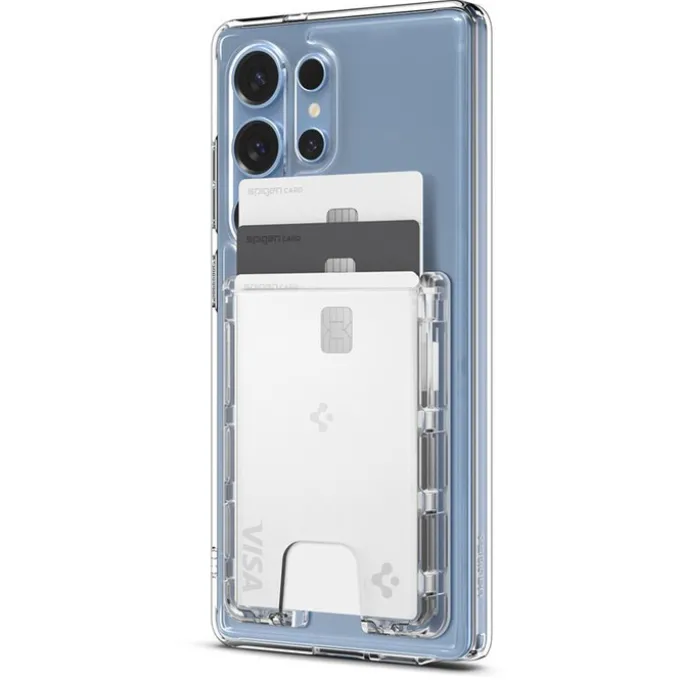 PORTFEL SPIGEN SAMSUNG GALAXY S25 SERIES ULTRA HYBRID WALLET MAGSAFE CRYSTAL CLEAR