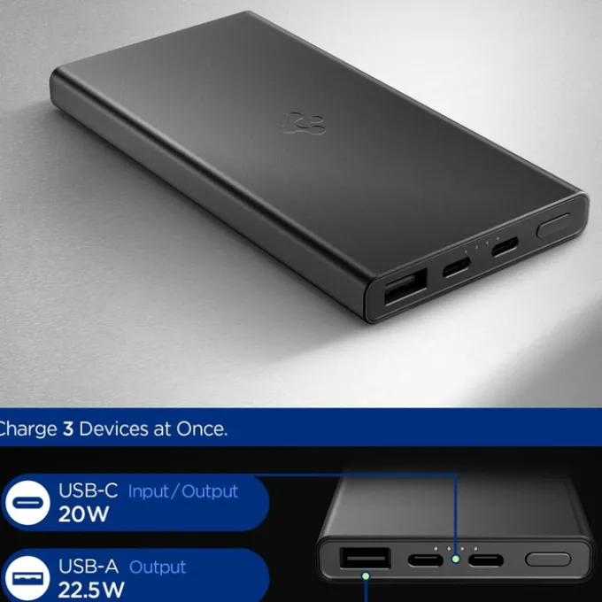 POWERBANK SPIGEN ESSENTAIL EA2210 POWER BANK 10000 MAH 22.5W BLACK