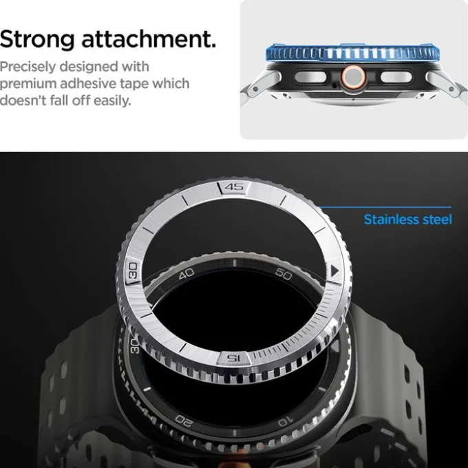 RAMKA SPIGEN SAMSUNG GALAXY WATCH 8 CLASSIC 46MM BEZEL TUNE PILOT SILVER
