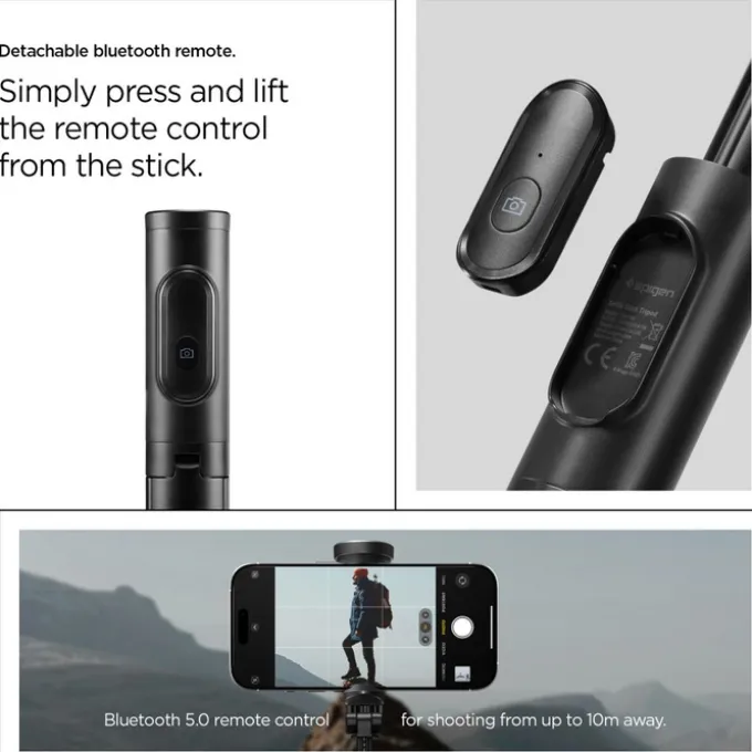 SELFIE STICK SPIGEN S541W BLUETOOTH TRIPOD BLACK