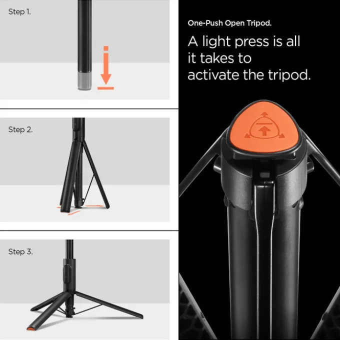 SELFIE STICK SPIGEN S541W BLUETOOTH TRIPOD BLACK