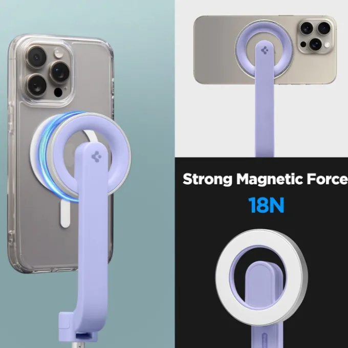 SELFIE STICK SPIGEN S571W MAGSAFE BLUETOOTH STATYW FIOLETOWY