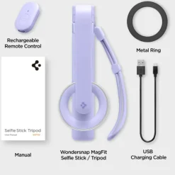 SELFIE STICK SPIGEN S571W MAGSAFE BLUETOOTH STATYW FIOLETOWY