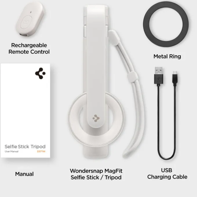 SELFIE STICK SPIGEN S571W MAGSAFE BLUETOOTH STATYW BEŻOWY