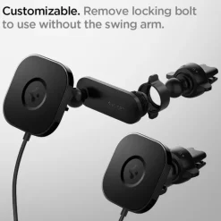 Spigen Its12 W Onetap Magnetic Magsafe Vent Car Charger 7.5 W Uchwyt Do Kratki Black