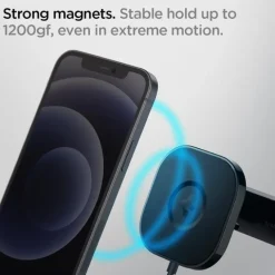 Spigen Its12 W Onetap Magnetic Magsafe Vent Car Charger 7.5 W Uchwyt Do Kratki Black