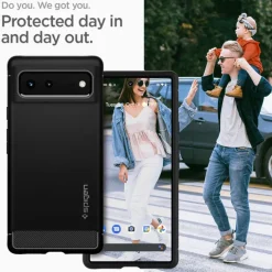 SPIGEN Rugged Armor Google Pixel 6 ETUI Matte Czarny Case