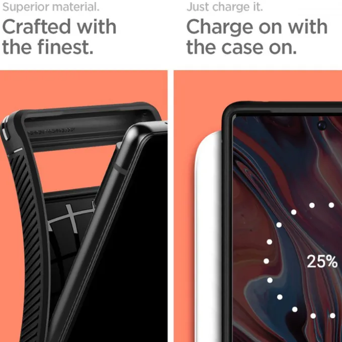 SPIGEN Rugged Armor Google Pixel 6 ETUI Matte Czarny Case