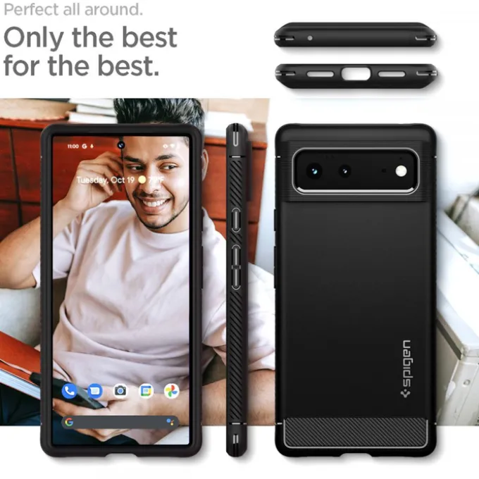 SPIGEN Rugged Armor Google Pixel 6 ETUI Matte Czarny Case