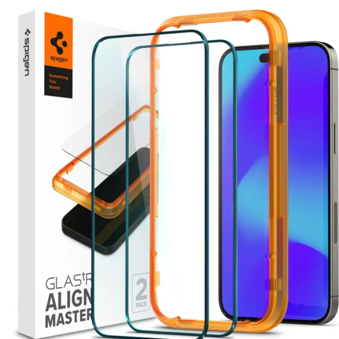 Szkło Hartowane Spigen Alm Glass Fc 2-pack iPhone 14 Pro Black