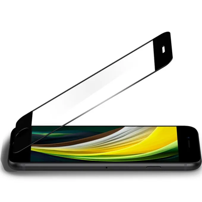 Szkło Hartowane SPIGEN Alm Glass Fc iPhone SE 2022 2020 7 8 Black Czarne