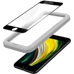 Szkło Hartowane SPIGEN Alm Glass Fc iPhone SE 2022 2020 7 8 Black Czarne
